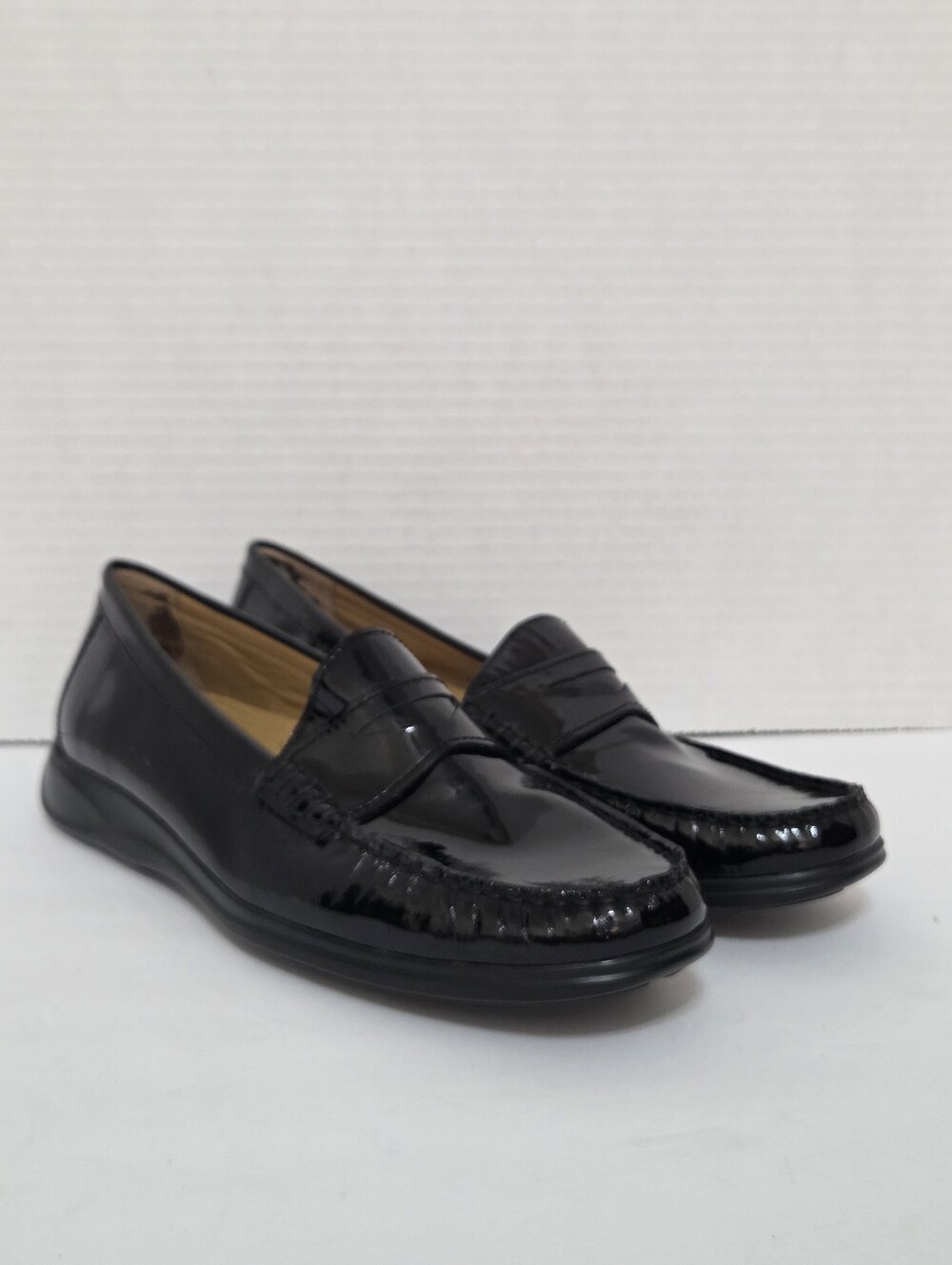 Cole Haan Nike Air Black Patent Leather Penny Loafer Flats Size 6.5